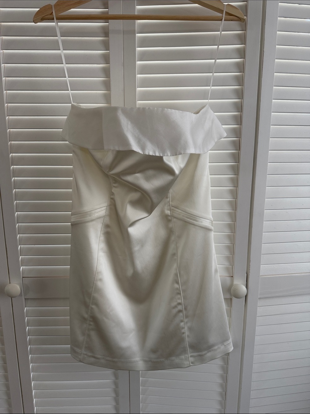 BHLDN White Strapless Foldover Mini Dress